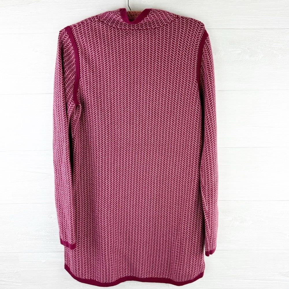 Title Nine Raspberry and White Long Sleeve Dress